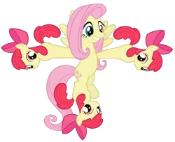 Size: 1186x970 | Tagged: apple bloom, artist needed, derpibooru import, edit, fluttershy, meiosis, not salmon, safe, this isn't even my final form, wat, what has science done, wtf