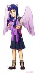 Size: 430x813 | Tagged: safe, artist:reineke-fox, derpibooru import, twilight sparkle, twilight sparkle (alicorn), alicorn, human, pony, eared humanization, horn, horned humanization, human ponidox, humanized, self ponidox, winged humanization, wings