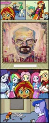 Size: 800x1977 | Tagged: safe, derpibooru import, princess luna, snips, sunset shimmer, equestria girls, breaking bad, exploitable meme, heisenberg, meme, sunset's art critics, vice principal luna, walter white