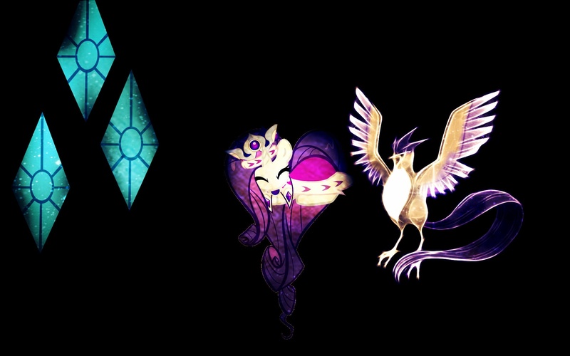 Size: 1920x1200 | Tagged: articuno, artist:deviliha4, crossover, derpibooru import, heart pony, pokémon, princess platinum, rarity, safe, sleeping, wallpaper