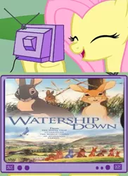 Size: 506x694 | Tagged: derpibooru import, exploitable meme, fluttershy, fs doesn't know what she's getting into, meme, obligatory pony, safe, this will end in tears, tv meme, watership down