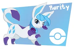 Size: 599x400 | Tagged: artist:toyoll, derpibooru import, glaceon, pokefied, pokémon, rarity, safe, solo, species swap