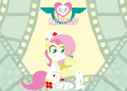 Size: 980x700 | Tagged: angel bunny, artist:coggler, clothes, crossover, derpibooru import, fluttershy, nurse, safe, skullgirls, syringe, valentine (skullgirls)