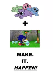 Size: 1096x1592 | Tagged: chao, chao garden, derpibooru import, exploitable meme, fluffy pony, make it happen, meme, safe, sonic the hedgehog, sonic the hedgehog (series)