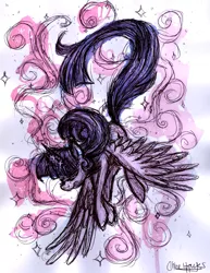 Size: 1651x2140 | Tagged: safe, artist:frostykat13, derpibooru import, twilight sparkle, twilight sparkle (alicorn), alicorn, pony, female, magic, mare, solo, traditional art