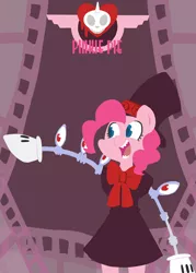 Size: 700x980 | Tagged: artist:coggler, crossover, derpibooru import, peacock (skullgirls), pinkie pie, safe, skullgirls, solo