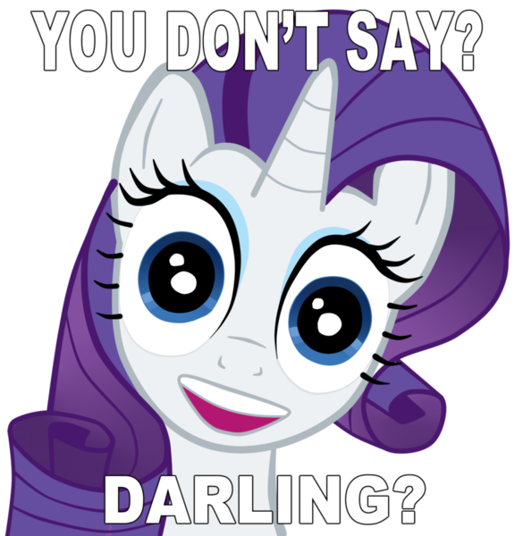 Size: 883x905 | Tagged: artist:halcoon-145, caption, derpibooru import, faic, image macro, laina, meme, overly attached girlfriend, rarity, safe, solo, text, you don't say