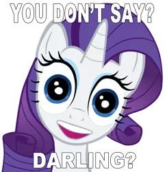 Size: 883x905 | Tagged: artist:halcoon-145, caption, derpibooru import, faic, image macro, laina, meme, overly attached girlfriend, rarity, safe, solo, text, you don't say