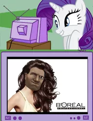 Size: 559x731 | Tagged: alfa legion, blood ravens, boreale cast, derpibooru import, exploitable meme, indrick boreale, l'oréal, meme, obligatory pony, parody, rarity, safe, space marine, tv meme, warhammer 40k, warhammer (game), wat