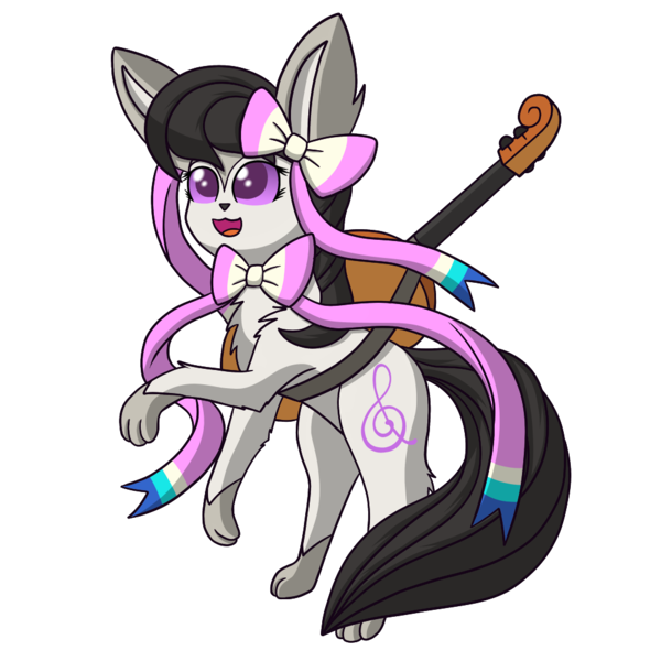 Size: 1000x1000 | Tagged: artist:scramjet747, bow, cello, crossover, derpibooru import, musical instrument, ninfia, nymphia, octavia melody, pokémon, safe, solo, sylveon, what has science done