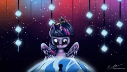 Size: 2000x1125 | Tagged: safe, artist:esuka, derpibooru import, twilight sparkle, twilight sparkle (alicorn), alicorn, pony, princess twilight sparkle (episode), season 4, female, mare, mystery box of plot importance, solo