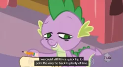 Size: 633x350 | Tagged: caption, derpibooru import, edit, edited screencap, meme, princess twilight sparkle (episode), safe, screencap, season 4, solo, spike, youtube caption