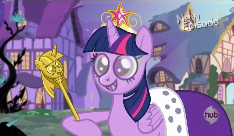 Size: 1238x720 | Tagged: safe, derpibooru import, twilight sparkle, twilight sparkle (alicorn), alicorn, pony, princess twilight sparkle (episode), season 4, black vine, face swap, female, mare, scepter, solo, twilight scepter