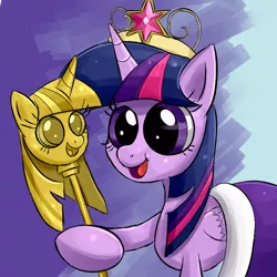 Size: 800x800 | Tagged: safe, artist:senx, derpibooru import, twilight sparkle, twilight sparkle (alicorn), alicorn, pony, princess twilight sparkle (episode), season 4, faic, female, mare, scene interpretation, scepter, solo, twilight scepter