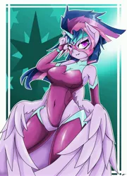 Size: 2686x3730 | Tagged: alicorn, ambiguous facial structure, anthro, artist:europamaxima, belly button, boots, breasts, busty twilight sparkle, clothes, derpibooru import, evening gloves, female, fingerless elbow gloves, fingerless gloves, gloves, high-cut clothing, leotard, long gloves, masked matter-horn, power ponies, power ponies (episode), season 4, shoes, socks, solo, solo female, suggestive, thigh highs, twilight sparkle, twilight sparkle (alicorn), underass