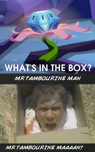 Size: 442x701 | Tagged: safe, derpibooru import, twilight sparkle, twilight sparkle (alicorn), alicorn, pony, princess twilight sparkle (episode), season 4, exploitable meme, female, mare, meme, mr tambourine man, mystery box of plot importance, what's in the box?, william shatner