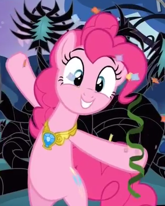 Size: 332x415 | Tagged: safe, derpibooru import, pinkie pie, alien, facehugger, pony, princess twilight sparkle (episode), alien (franchise), bipedal, black vine, confetti, cute, diapinkes, element of laughter, poison vine, solo