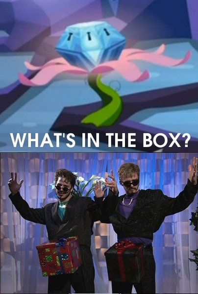 Size: 442x656 | Tagged: andy samberg, derpibooru import, dick in a box, exploitable meme, justin timberlake, meme, mystery box of plot importance, princess twilight sparkle (episode), questionable, snl, the lonely island, what's in the box?