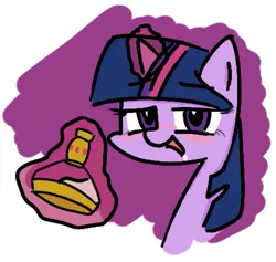 Size: 647x613 | Tagged: suggestive, artist:ilv, derpibooru import, twilight sparkle, twilight sparkle (alicorn), alicorn, pony, princess twilight sparkle (episode), season 4, blushing, drinking, female, flashback potion, mare, not milk, solo, solo female