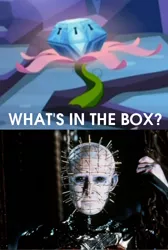 Size: 442x656 | Tagged: derpibooru import, exploitable meme, hellraiser, meme, mystery box of plot importance, princess twilight sparkle (episode), season 4, semi-grimdark, what's in the box?