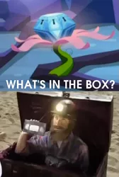 Size: 441x656 | Tagged: derpibooru import, exploitable meme, human, irl, irl human, lost episode, meme, mystery box of plot importance, photo, princess twilight sparkle (episode), safe, season 4, spongebob squarepants, vhs, video tape