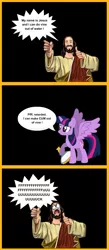 Size: 855x1958 | Tagged: suggestive, artist:php50, derpibooru import, twilight sparkle, twilight sparkle (alicorn), alicorn, pony, princess twilight sparkle (episode), buddy christ, comic, comics, dogma, female, flashback potion, jesus christ, mare, not milk, religion