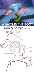 Size: 442x925 | Tagged: a dash of weaver makes everything better, artist:kirbyfanneox, artist:the weaver, derpibooru import, exploitable meme, meme, mystery box, mystery box of plot importance, pinkie pie, princess twilight sparkle (episode), safe, simple background, what's in the box?, white background