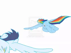 Size: 1024x768 | Tagged: safe, artist:ajmstudios, artist:birdivizer, artist:birdspirit, derpibooru import, rainbow dash, soarin', butt, female, flying, male, plot, shipping, soarindash, straight