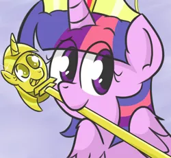 Size: 1100x1010 | Tagged: safe, artist:twily-and-friends, derpibooru import, twilight sparkle, twilight sparkle (alicorn), alicorn, pony, princess twilight sparkle (episode), female, mare, mouth hold, scepter, solo, twilight scepter