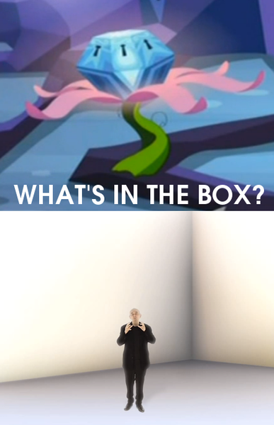 Size: 441x683 | Tagged: curiosity, derpibooru import, exploitable meme, meme, mystery box of plot importance, peter molyneux, princess twilight sparkle (episode), safe, season 4, what's in the box?