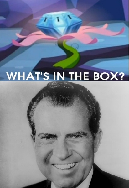 Size: 540x787 | Tagged: derpibooru import, dick in a box, exploitable meme, meme, princess twilight sparkle (episode), pun, richard nixon, season 4, suggestive, visual pun, what's in the box?