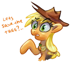 Size: 1113x990 | Tagged: applejack, artist:kaermter, bust, derpibooru import, element of honesty, portrait, princess twilight sparkle (episode), raised hoof, safe, simple background, solo, text