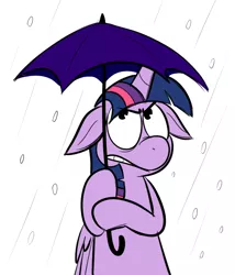 Size: 600x700 | Tagged: safe, artist:karpet-shark, derpibooru import, twilight sparkle, twilight sparkle (alicorn), alicorn, pony, twily-daily, female, mare, sleet, solo, tumblr, twilight is not amused, umbrella, unamused