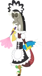 Size: 4659x8244 | Tagged: absurd resolution, artist:overdriv3n, clothes, derpibooru import, discord, maid, maid discord, princess twilight sparkle (episode), safe, season 4, simple background, solo, .svg available, transparent background, vector