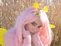 Size: 960x735 | Tagged: artist:lochlan o'neil, clothes, cosplay, costume, derpibooru import, fluttershy, human, irl, irl human, photo, safe, solo, sweater, sweatershy