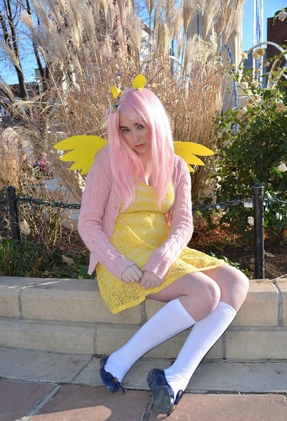 Size: 656x960 | Tagged: artist:lochlan o'neil, clothes, cosplay, costume, derpibooru import, fluttershy, human, irl, irl human, photo, safe, solo, sweater, sweatershy