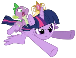 Size: 6000x4592 | Tagged: safe, artist:masem, derpibooru import, spike, twilight sparkle, twilight sparkle (alicorn), alicorn, pony, princess twilight sparkle (episode), absurd resolution, element of magic, female, flying, mare, simple background, transparent background, vector