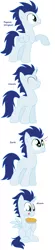 Size: 1256x5712 | Tagged: safe, artist:pupster0071, derpibooru import, soarin', alicorn, earth pony, pony, unicorn, alicornified, all pony races, food, hoof hold, pie, race swap, raised hoof, simple background, sitting, soaricorn, that pony sure does love pies, tongue out, white background