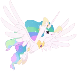 Size: 10000x9250 | Tagged: safe, artist:caliazian, derpibooru import, princess celestia, pony, princess twilight sparkle (episode), .ai available, absurd resolution, distress, female, flying, mare, open mouth, simple background, solo, transparent background, vector