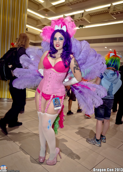 Size: 3456x4838 | Tagged: artist:pinkhair-bluebox, burlesque, clothes, convention, cosplay, costume, derpibooru import, dragoncon, dragoncon 2013, glimmer wings, human, irl, irl human, photo, rarity, safe, sonic rainboom (episode), wings