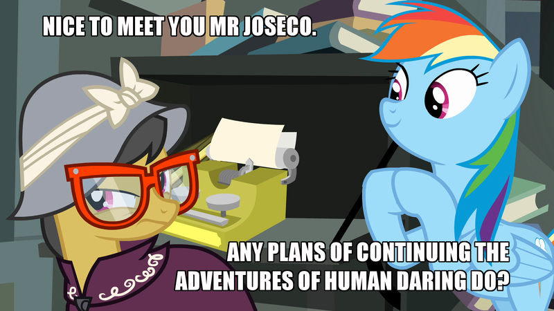 Size: 1920x1080 | Tagged: a.k. yearling, caption, comic:the erotic adventures of daring do, daring do, daring don't, derpibooru import, glasses, image macro, john joseco, rainbow dash, suggestive, text