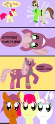 Size: 1025x2291 | Tagged: 80s, 80s cheerilee, apple bloom, artist:wlyteth, cheerilee, comic, cutie mark crusaders, dance fever, derpibooru import, disco, hearts and hooves day, hearts and hooves day (episode), safe, scootaloo, sweetie belle, the perfect stallion, too flashy