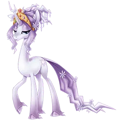 Size: 1021x1046 | Tagged: safe, artist:heilos, derpibooru import, tree of harmony, oc, oc:harmony (heilos), ponified, unofficial characters only, classical unicorn, pony, unicorn, princess twilight sparkle (episode), big crown thingy, cloven hooves, element of generosity, element of honesty, element of kindness, element of laughter, element of loyalty, element of magic, elements of harmony, jewelry, leonine tail, regalia, solo, unshorn fetlocks
