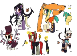 Size: 1024x744 | Tagged: safe, artist:sigmatheartist, derpibooru import, ponified, pony, cerebella, filia, ms. fortune, parasoul, peacock (skullgirls), samson, skullgirls