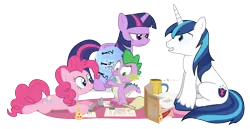 Size: 1280x660 | Tagged: safe, artist:dm29, derpibooru import, pinkie pie, shining armor, spike, twilight sparkle, twilight sparkle (alicorn), alicorn, changeling, pony, princess twilight sparkle (episode), cider, dice, dungeons and dragons, female, future twilight, mare, mystery box of plot importance, ogres and oubliettes, rpg, scepter, simple background, tabletop game, transparent background, twilight scepter