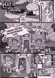 Size: 1240x1748 | Tagged: artist:anibaruthecat, carousel boutique, cat, comic, comic:cat's delicacy, derpibooru import, dialogue, hormones, safe, speech bubble, sweetie belle