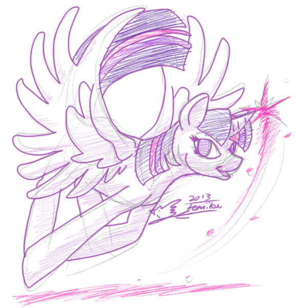 Size: 986x1024 | Tagged: safe, artist:feniiku, derpibooru import, twilight sparkle, twilight sparkle (alicorn), alicorn, pony, female, mare, solo