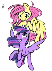 Size: 1200x1650 | Tagged: safe, artist:rwl, derpibooru import, fluttershy, twilight sparkle, twilight sparkle (alicorn), alicorn, pony, female, lesbian, mare, shipping, twishy