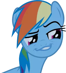 Size: 3500x3880 | Tagged: daring don't, dash face, derpibooru import, face, faic, rainbow dash, safe, season 4, simple background, smug, smugdash, solo, transparent background, vector