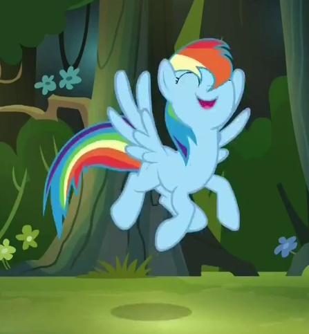 Size: 447x483 | Tagged: daring don't, derpibooru import, flying, happy, rainbow dash, safe, screencap, solo